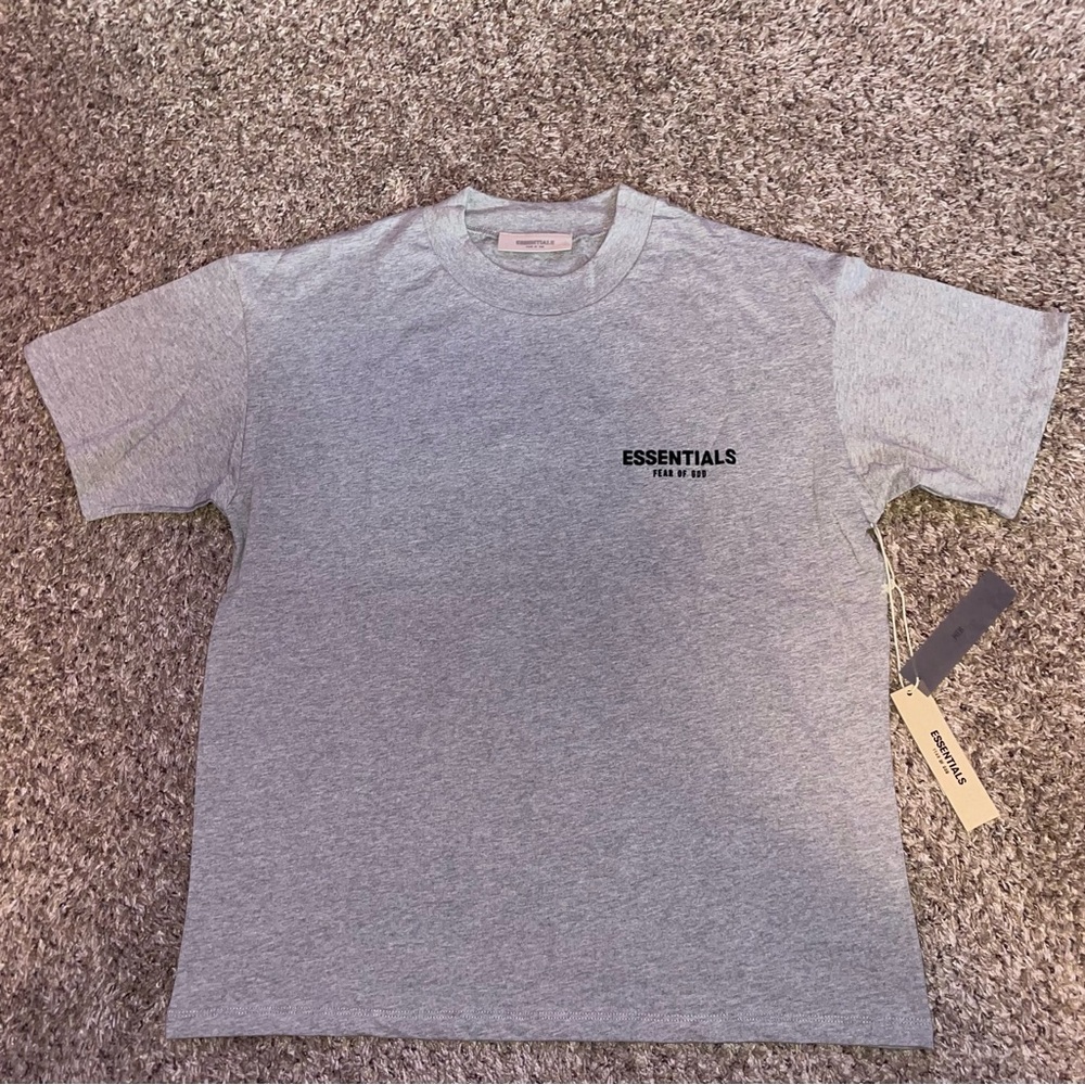 Essentials Gray Short Sleeve Tee Sizes Medium and Large